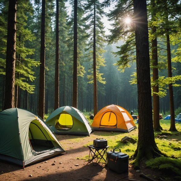 Quels sont les équipements nécessaires pour un camping en région de forêt primaire en été?
